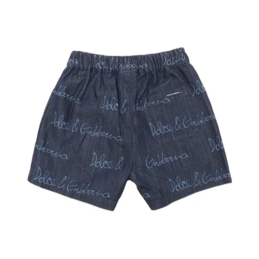Dolce & Gabbana Kids Logo Printed Denim Shorts