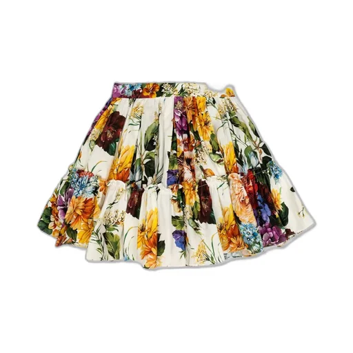 Dolce & Gabbana Kids Flower-Print Poplin Skirt