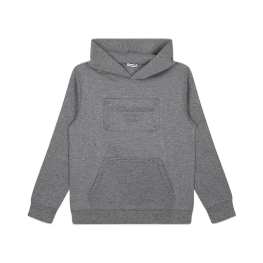 Dolce & Gabbana Kids Logo-Printed Ribbed Edge Hoodie