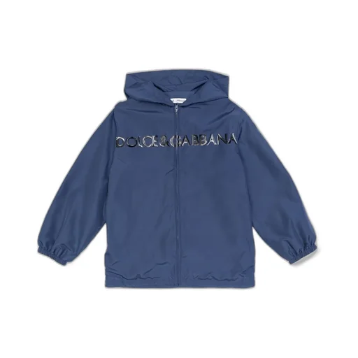 Dolce & Gabbana Kids K-Way Logo Printed Zipped Jacket