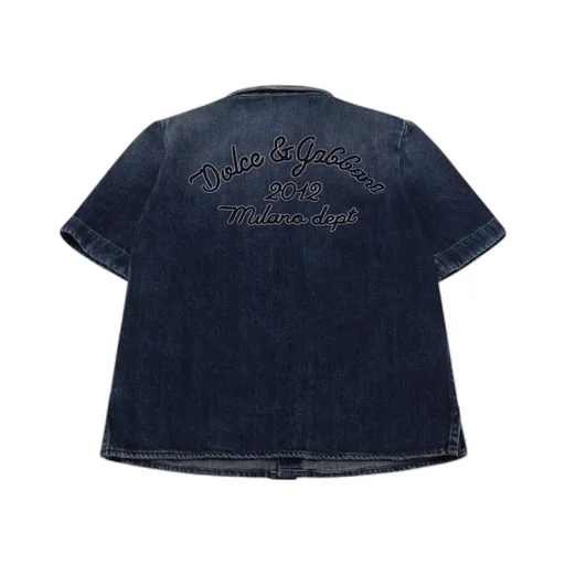 Dolce & Gabbana Kids Logo Embroidered Denim Shirt