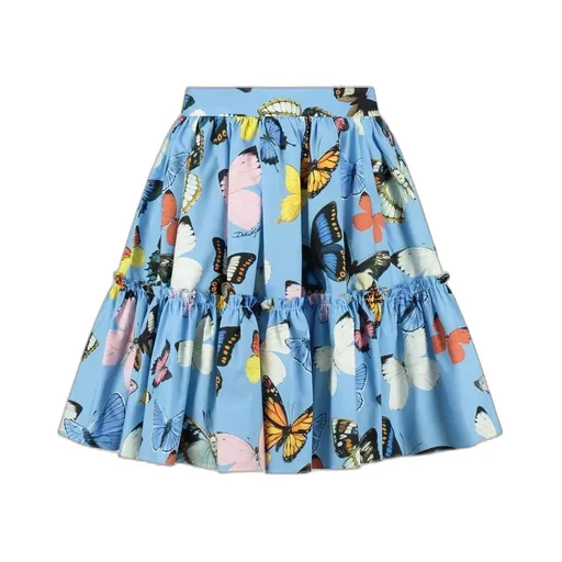 Dolce & Gabbana Kids Butterfly Printed Poplin Skirt