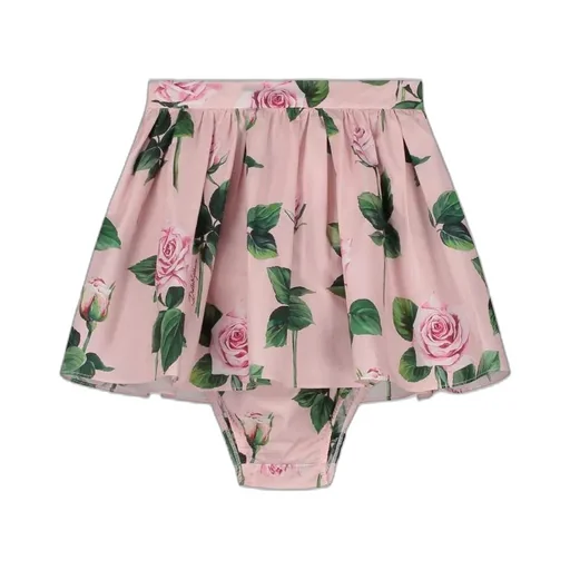 Dolce & Gabbana Kids Floral-Printed Pleated Skirt