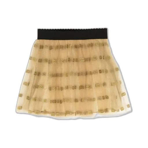 Dolce & Gabbana Kids Logo Printed Tulle Skirt