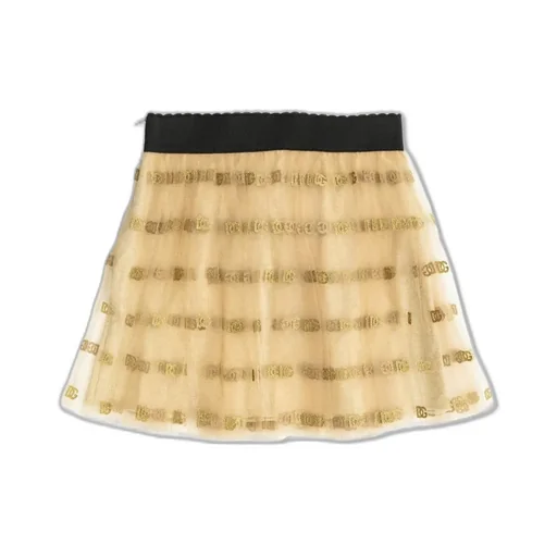 Dolce & Gabbana Kids Logo Printed Tulle Skirt