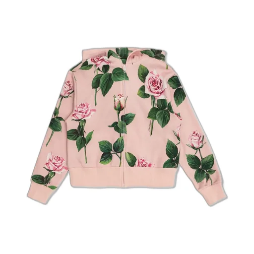 Dolce & Gabbana Kids Floral Printed Zipped Hoodie