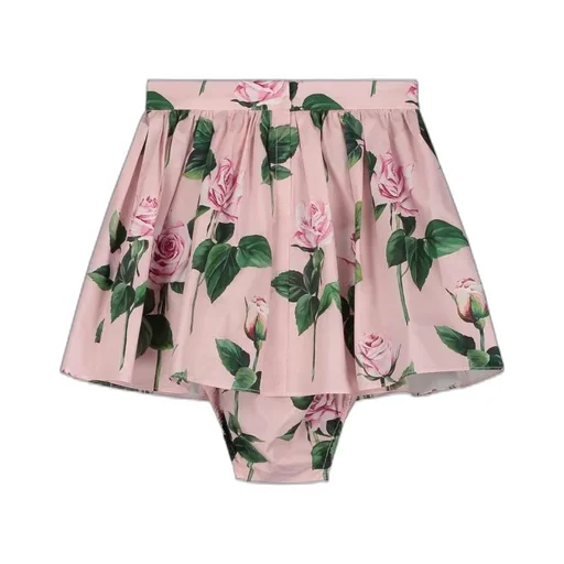 Dolce & Gabbana Kids Floral-Printed Pleated Skirt