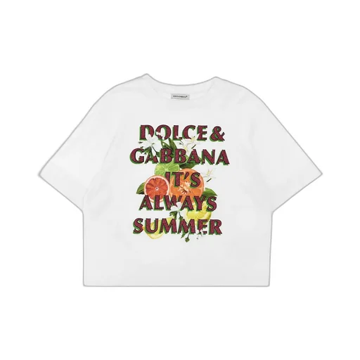Dolce & Gabbana Kids Logo Printed Crewneck T-Shirt