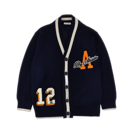 Dolce & Gabbana Kids Logo Patch Knitted Cardigan