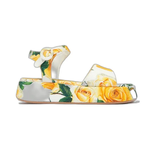Dolce & Gabbana Kids Rose-Printed Opne-Toe Sandals