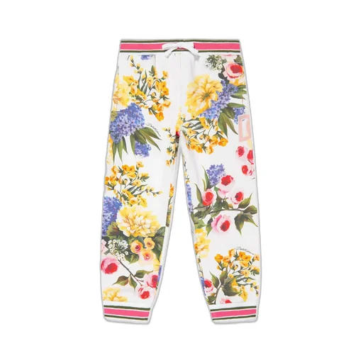 Dolce Gabbana Girls Floral Printed Drawstring Joggers