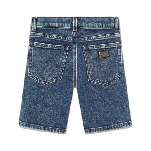 Dolce & Gabbana Kids Logo Plaque Denim Shorts