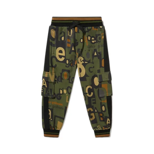 Dolce & Gabbana Kids Logo Printed Drawstring Cargo Trousers