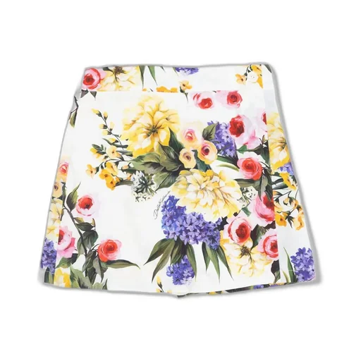 Dolce & Gabbana Kids Floral Printed Wraparound Poplin Shorts