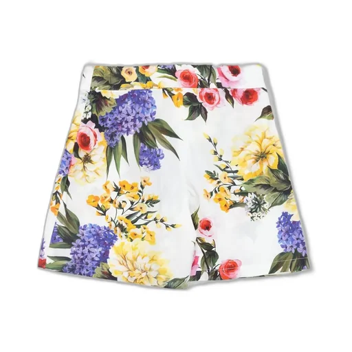 Dolce & Gabbana Kids Floral Printed Wraparound Poplin Shorts