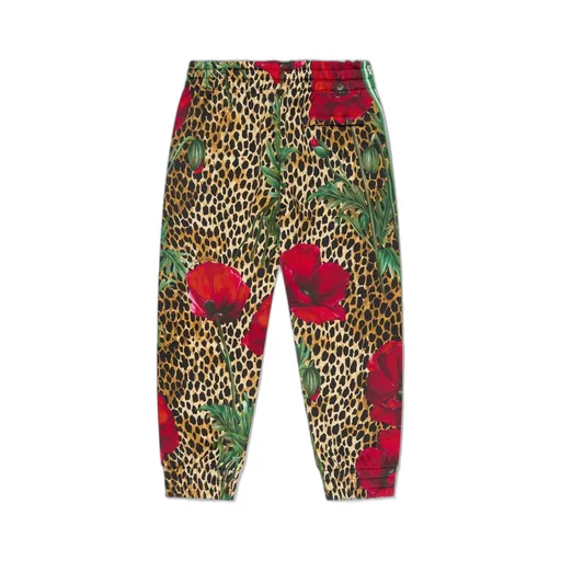 Dolce & Gabbana Kids Ocelot And Poppy Printed Jogging Pants