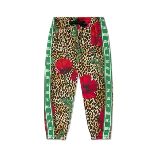 Dolce & Gabbana Kids Ocelot And Poppy Printed Jogging Pants