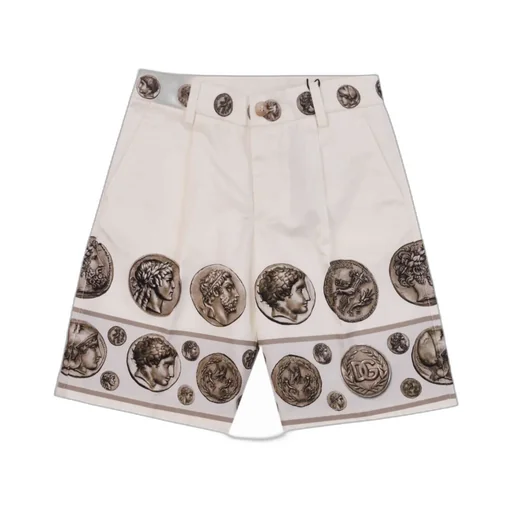 Dolce & Gabbana Kids Coin-Printed Drill Shorts