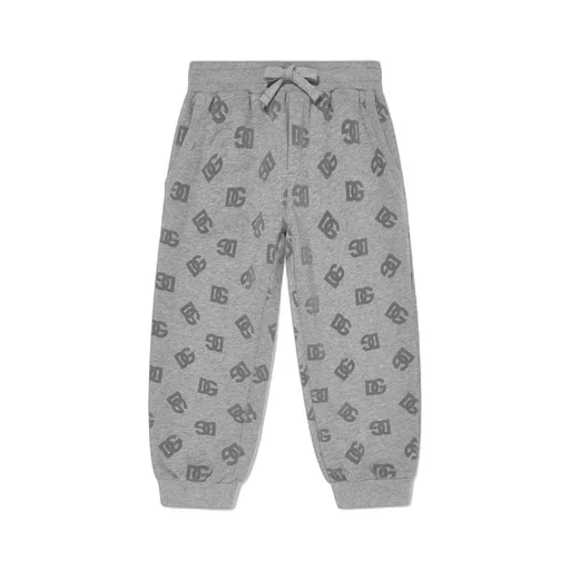 Dolce & Gabbana Kids Monogram Logo Drawstring Jersey Track Pants