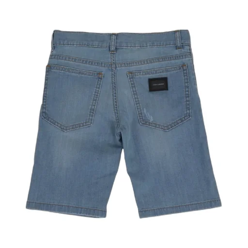 Dolce & Gabbana Kids Button Detailed Denim Shorts