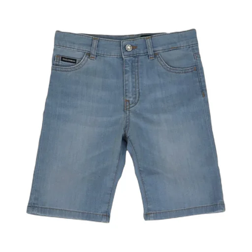 Dolce & Gabbana Kids Button Detailed Denim Shorts
