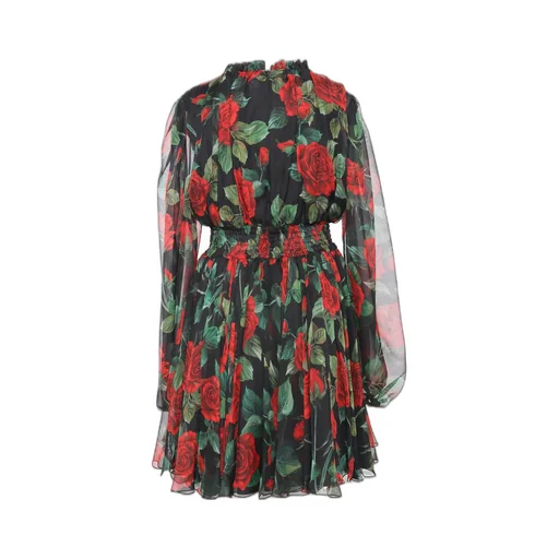 Dolce & Gabbana Kids Rose-Printed Ruffled Layered Dress