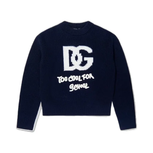 Dolce & Gabbana Kids Logo Intarsia-Knit Crewneck Jumper