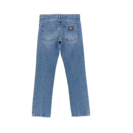 Dolce & Gabbana Kids Mid-Rise Tapered-Leg Jeans
