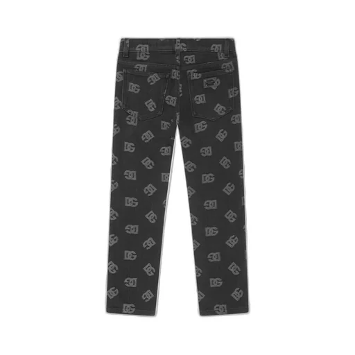 Dolce & Gabbana Kids Monogram Jacquard Mid-Rise Skinny Jeans