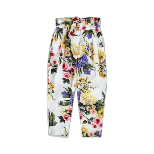 Dolce & Gabbana Kids Garden-Printed Poplin Pants