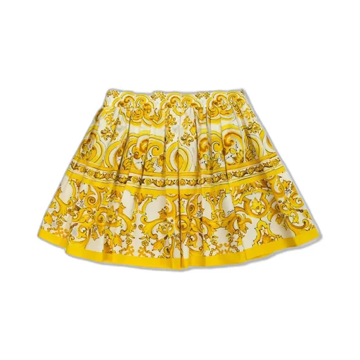 Dolce & Gabbana Kids Majolica Printed Poplin Skirt