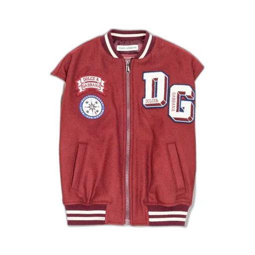 Dolce & Gabbana Kids Logo Patch Bomber Jacket