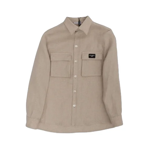 Dolce & Gabbana Kids Logo-Patch Buttoned Shirt