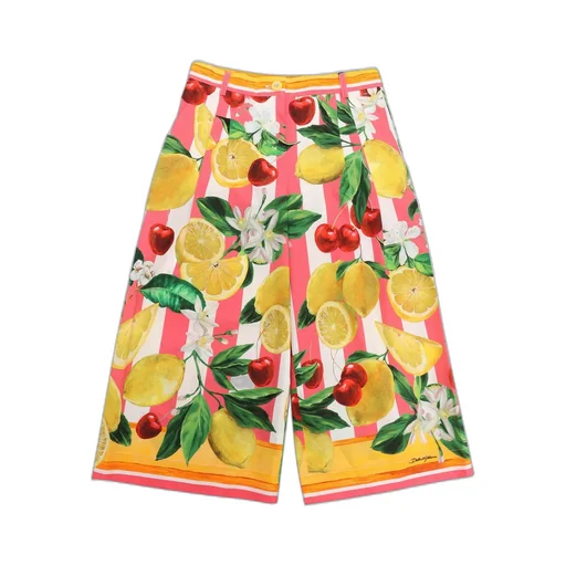 Dolce & Gabbana Kids Lemon-Printed Pleat Trousers