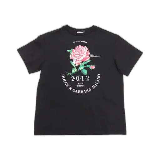 Dolce & Gabbana Kids Rose Printed Jersey T-Shirt
