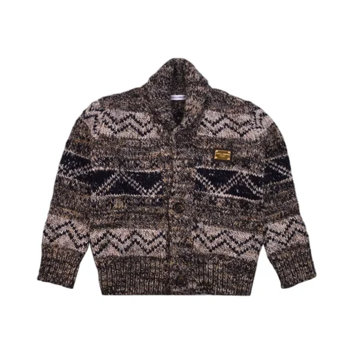 Dolce & Gabbana Kids Patterned Intarsia Knitted Cardigan