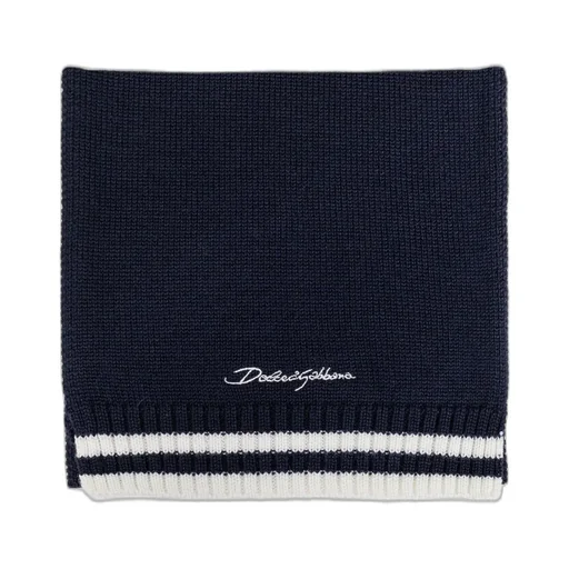 Dolce & Gabbana Kids Logo Embroidered Ribbed Scarf