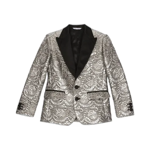 Dolce & Gabbana Kids Single-Breasted Foiled Jacquard Jacket
