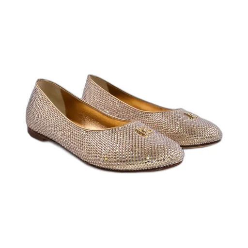 Dolce & Gabbana Kids Logo Plaque Embellished Flat Shoes
