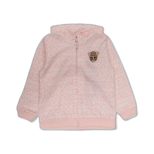Dolce & Gabbana Kids Allover Logo Printed Jersey Hoodie