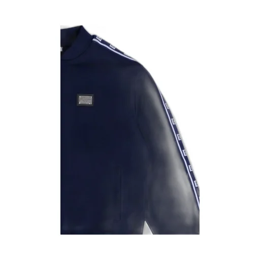 Dolce & Gabbana Kids Logo Side Band Zip-Up Jersey Sweatshirt