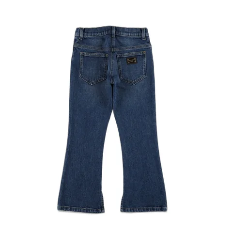 Dolce & Gabbana Kids Floral Embroidered Denim Jeans