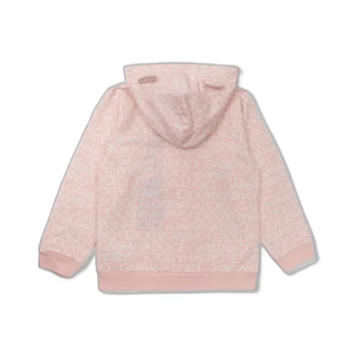 Dolce & Gabbana Kids Allover Logo Printed Jersey Hoodie