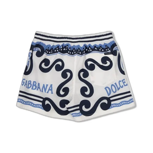 Dolce & Gabbana Kids Marina-Printed Drawstring Swim Shorts