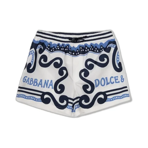 Dolce & Gabbana Kids Marina-Printed Drawstring Swim Shorts