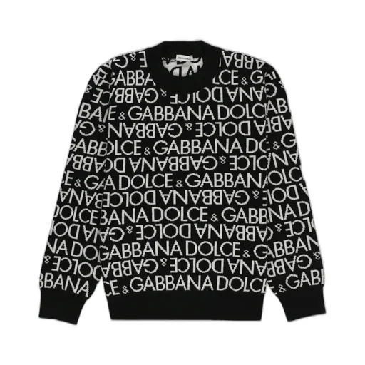 Dolce & Gabbana Kids Logo Jacquard Crewneck Jumper