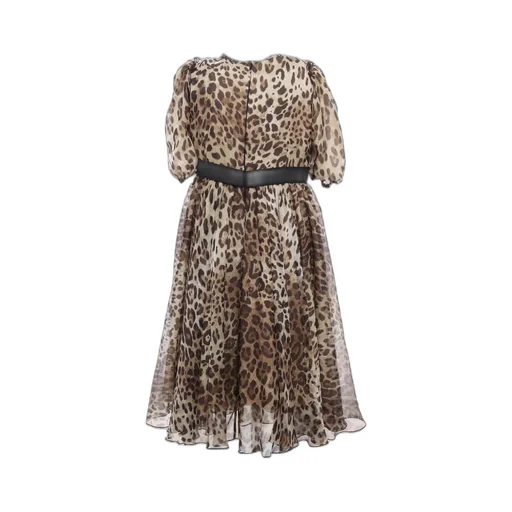 Dolce & Gabbana Kids Leopard-Printed Draped Dress