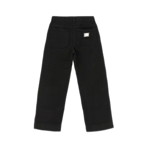 Dolce & Gabbana Kids Logo Plaque Ripped Jeans