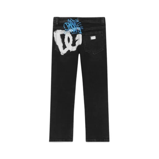Dolce & Gabbana Kids Logo Printed Straight Leg Jeans