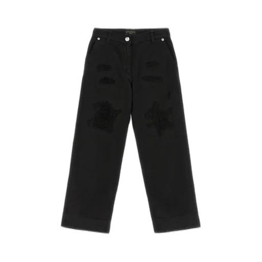 Dolce & Gabbana Kids Logo Plaque Ripped Jeans